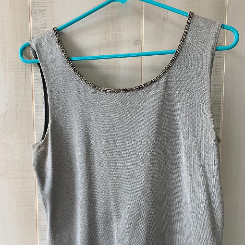 Talbots Gray Dress Shirt with embellishments